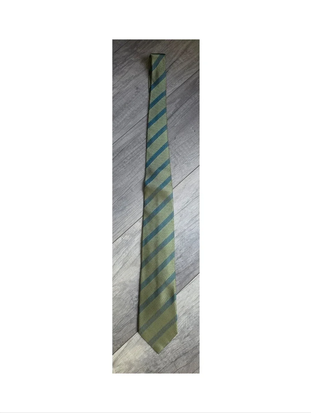Tommy Bahama Hand‑Sewn Silk Tie Palm Tree Jacquard Olive Blue Stripe Luxury